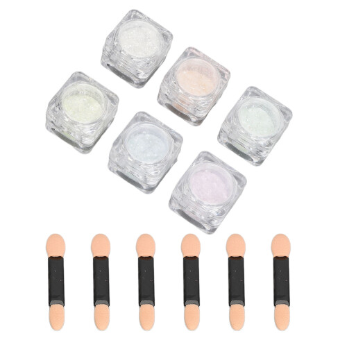 6Pcs Glitter Powder Set Multi Colors Gradient 2