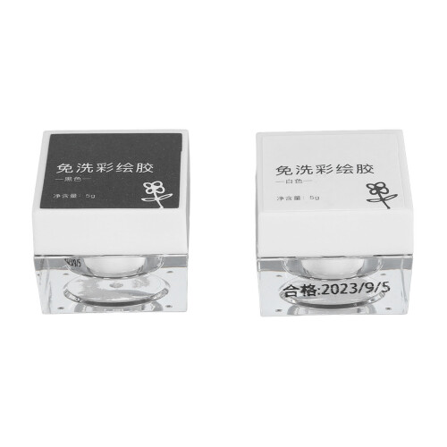 2x Nail Art Gel Black White High Density 1