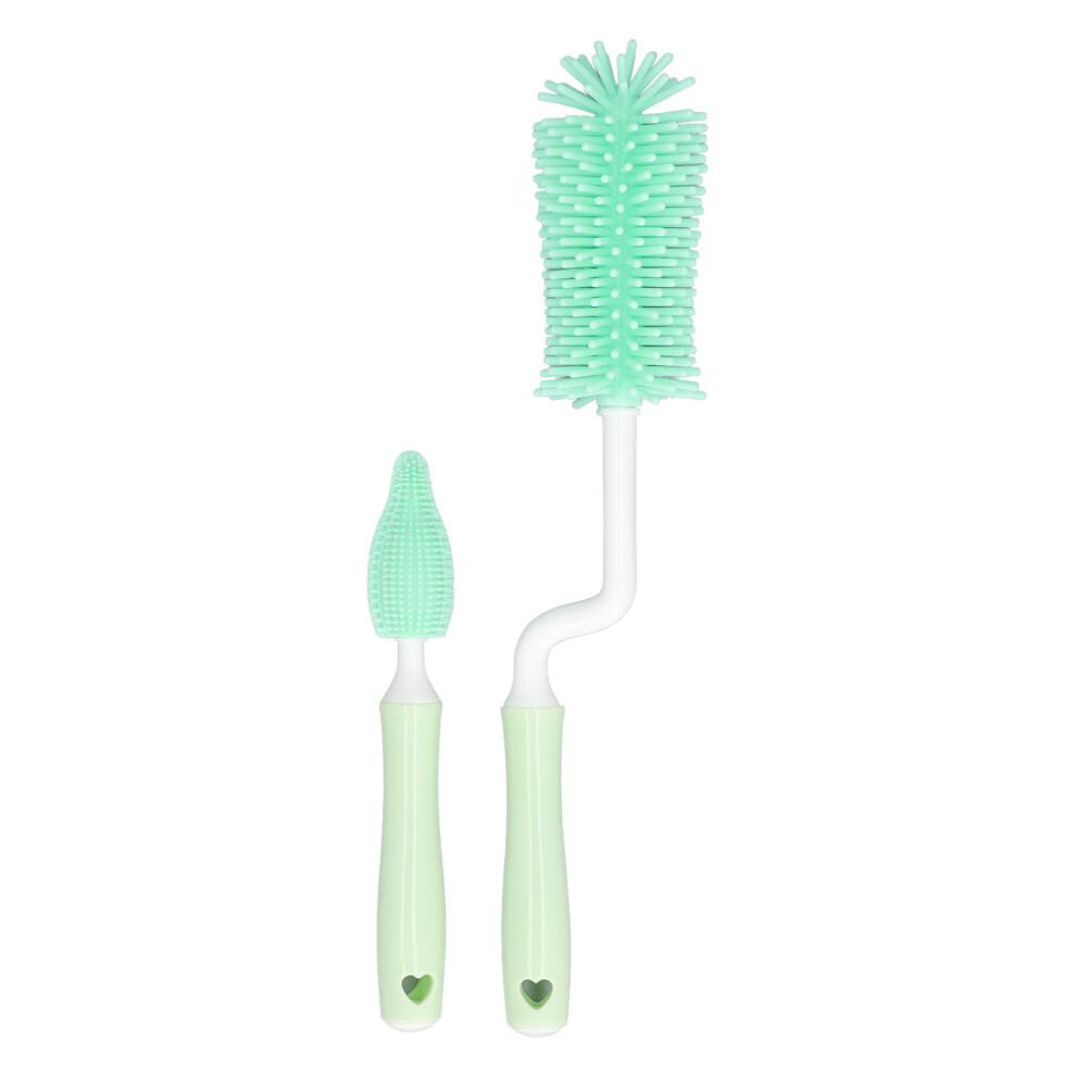 2pcs Silicone Bottle Brush 360 Rotating Long Handle Baby Cleaner