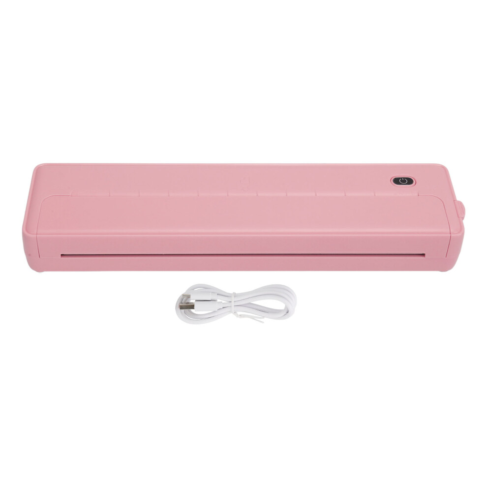 (Pink) Portable A4 Thermal Printer Bluetooth Inkless Pink 461605294384