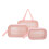 3x Transparent Kosmetiktasche Groß Pink Reise 5