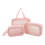 3x Transparent Kosmetiktasche Groß Pink Reise 4