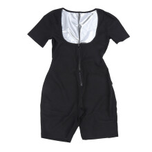 (Lining Silvery) Full Body Sweat Suit Stretchy Sauna Waist Trainer Slimming Shapewear