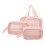 3x Transparent Kosmetiktasche Groß Pink Reise 3
