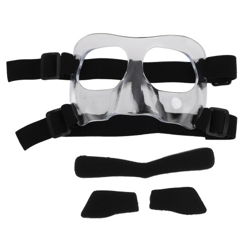 Adjustable Transparent Face Guard for Basketball Soccer Foam Padding