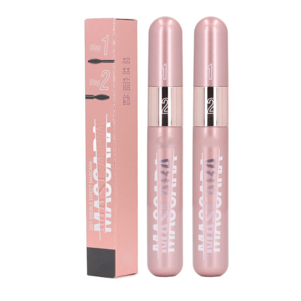 Black 2Pcs 9G Mascara 2In1 Waterproof Curling Thickening