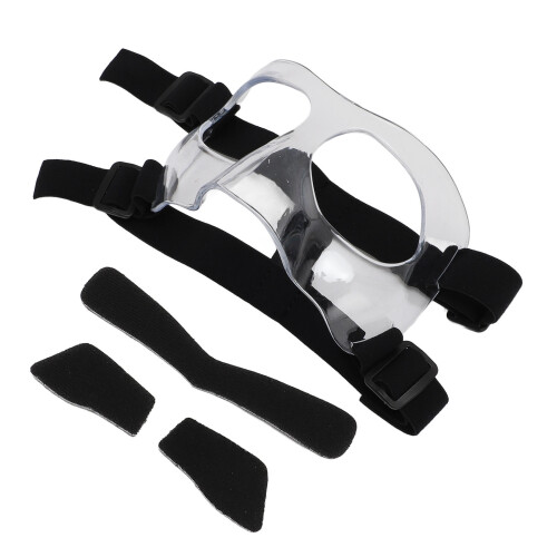 Adjustable Transparent Face Guard for Basketball Soccer Foam Padding 1