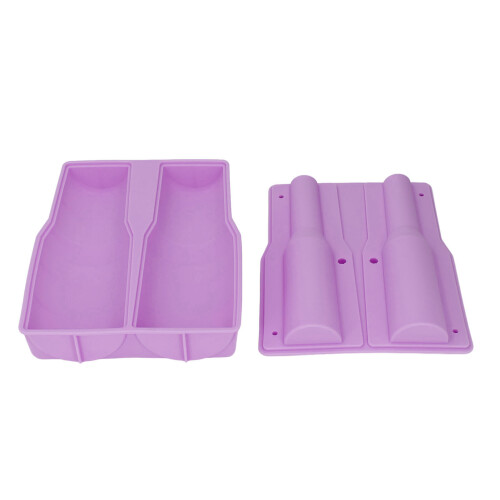 (Purple) Becherförmige Eiswürfelsilikonform mit Deckel 30-40oz grün