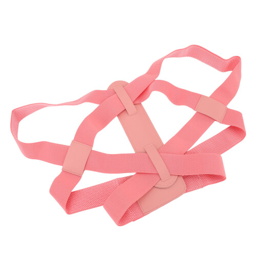 (S) Posture Corrector Adjustable Clavicle Support Double Fixation Pink M 1