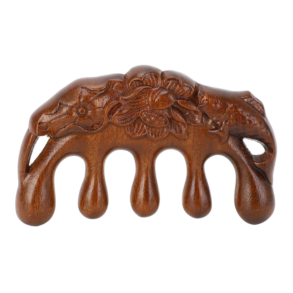 Unisex Wooden Meridian Scalp Massage Comb Wide Tooth Sandalwood Head