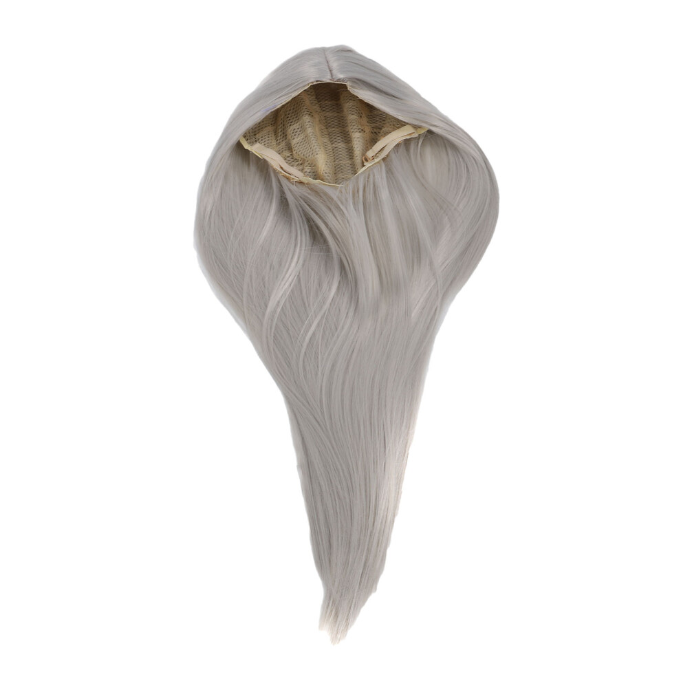 (Silvery White) Long Straight Wig Full Heat Resistant High Density Grey