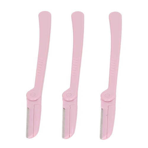 (Pink) 3Pcs Cartoon Eyebrow Shaper Set Pink 1