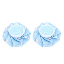 (Blue) 2pcs Cloth Ice Bag Cartoon Hot Cold Compress Yellow