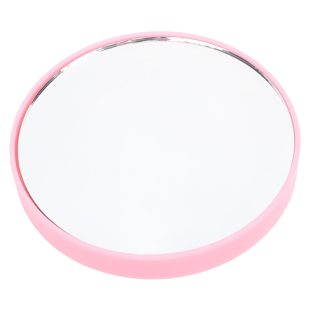 Pink/Black () 7.5Cm 10X Magnifying Mirror 2 Suction Cups Round Makeup Mirror