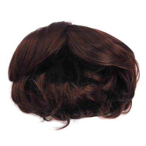 (Dark Brown) Herren-Cosplay-Perücke kurz synthetisch Toupee hellbraun 1