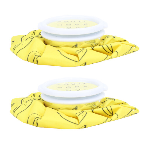 (Yellow) 2x Eisbeutel aus Stoff, gelb, für Warm/Kalt-Kompress 1