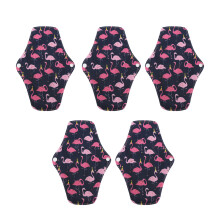 (T12) 5pcs Bamboo Charcoal Reusable Menstrual Pads M Size 18X25cm