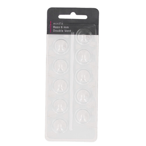 10pcs Double Vent Bass 6mm Soft Silicone Open Dome Anti Static