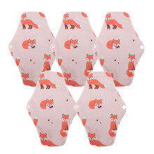 (T01) 5 Packs Bamboo Charcoal Cloth Menstrual Pad Waterproof M