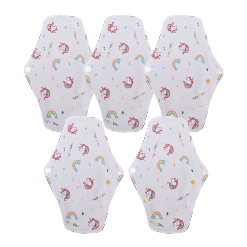 (T20) 5 Pack. Bambus-Kohle waschbare wasserdichte Damenbinden