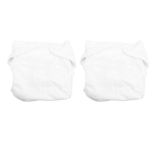 (White) 2pcs Kids Cloth Diaper Adjustable Waterproof Leakproof Snaps Black