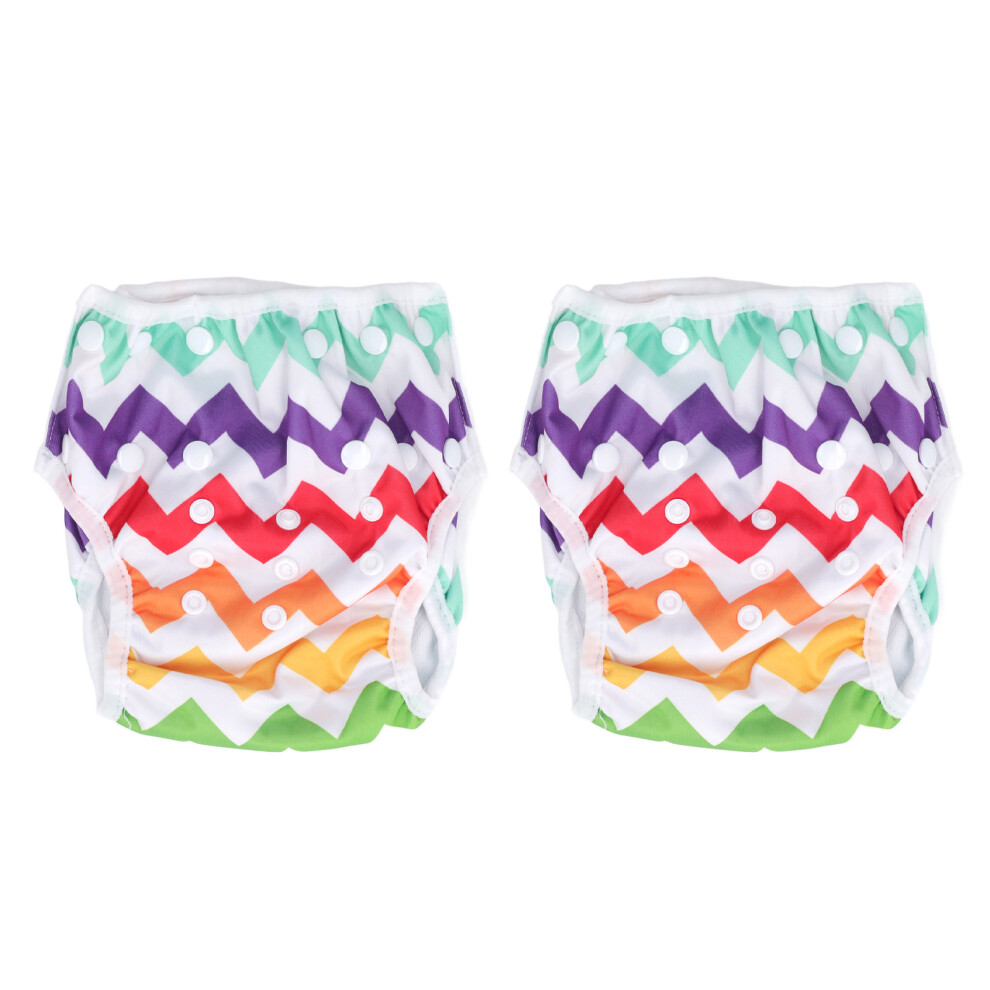 (B10) 2 Pcs Reusable Swim Diapers Breathable Snap B10