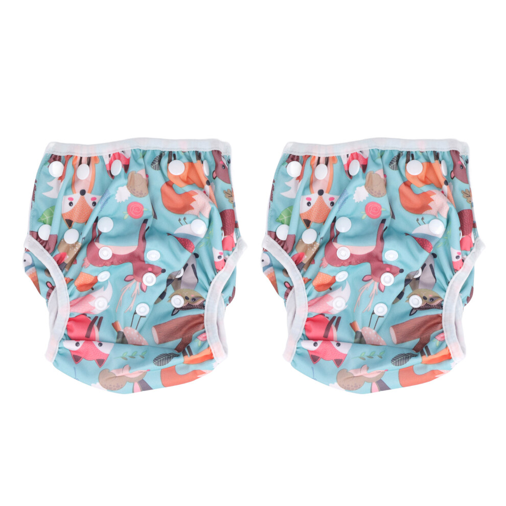 (B12) 2 Pcs Reusable Swim Diapers Breathable Snap B10