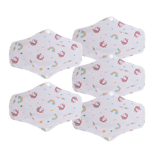 (T20) 5 Pack. Bambus-Kohle waschbare wasserdichte Damenbinden 2