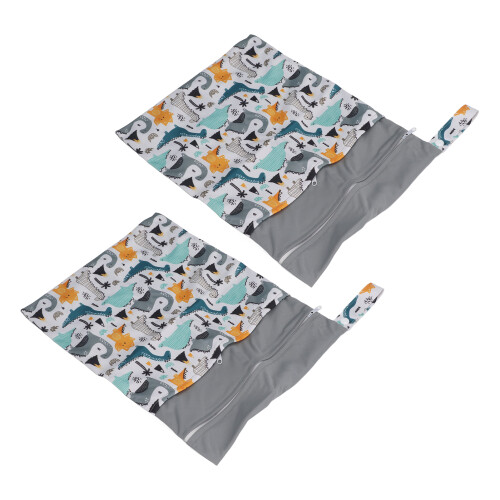 (T24) 2x Windelbeutel 30x40cm Doppeltasche Wasserdicht 2