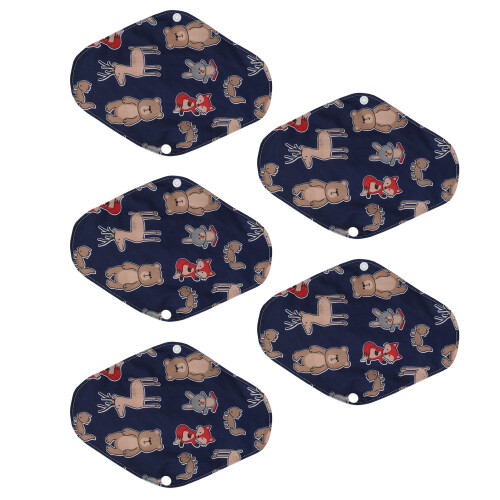 (All) 5Pcs Washable Sanitary Napkins Strong Absorbent 18X25cm 2
