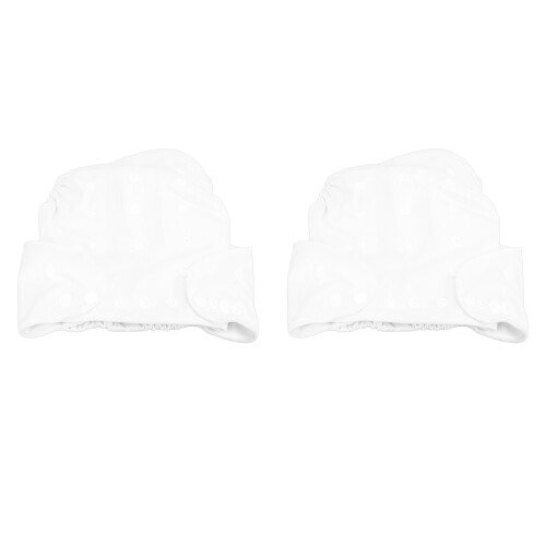 (White) 2pcs Kids Cloth Diaper Adjustable Waterproof Leakproof Snaps Black 1