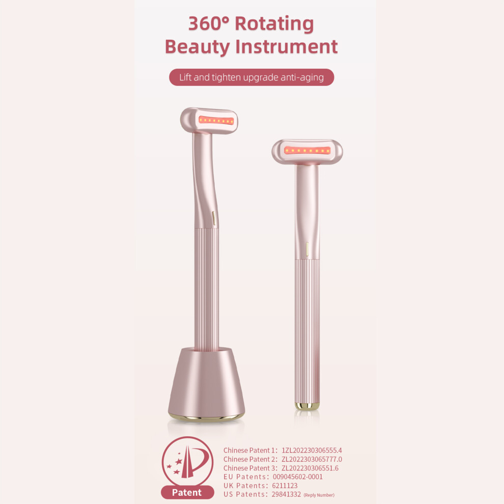 Red/Light 4-In-1 Led Face Skincare Wand Microcurrent Anti-Aging With Heat