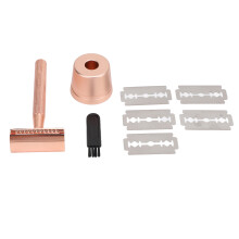 (Rose Gold) Metalen Dubbel Snijdend Scheerset Zwart