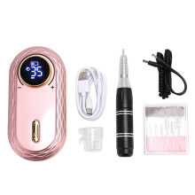 (Pink) Draagbare Elektrische Nagelboor Set Grijs