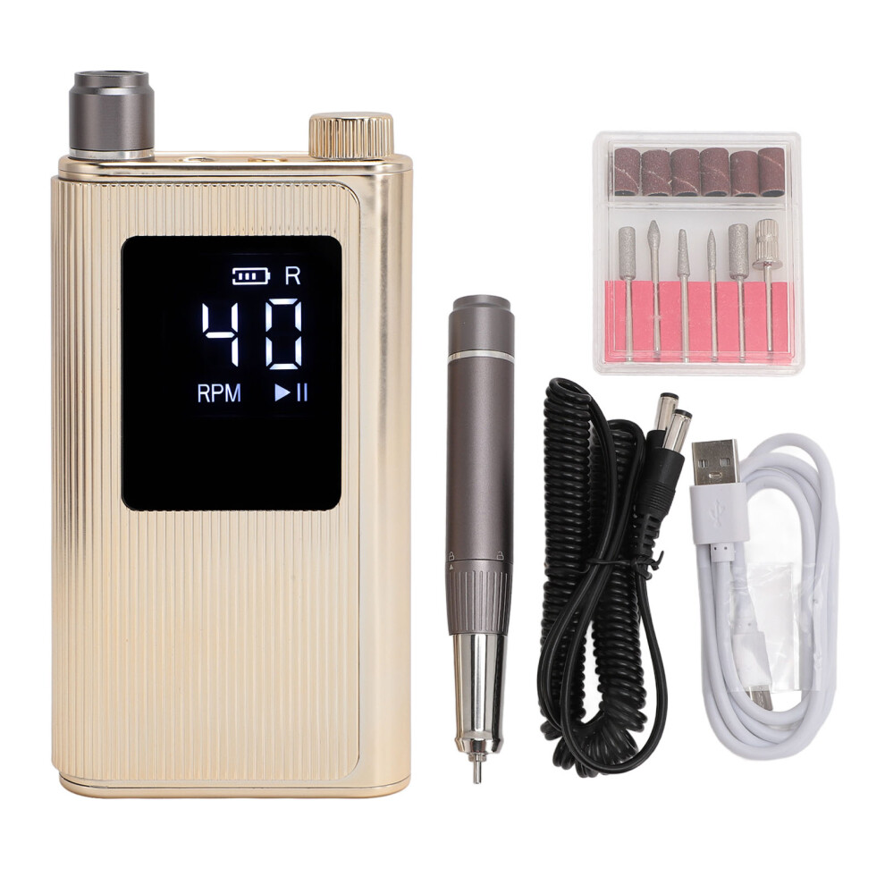 Electric Nail File Set 40000rpm Low Noise Portable Salon Home