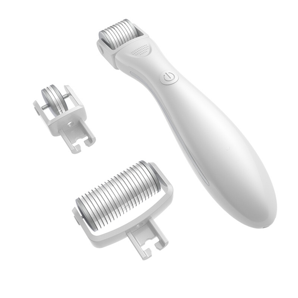 Derma Roller Microneedling 3 Heads Red Blue Light Collagen Acne