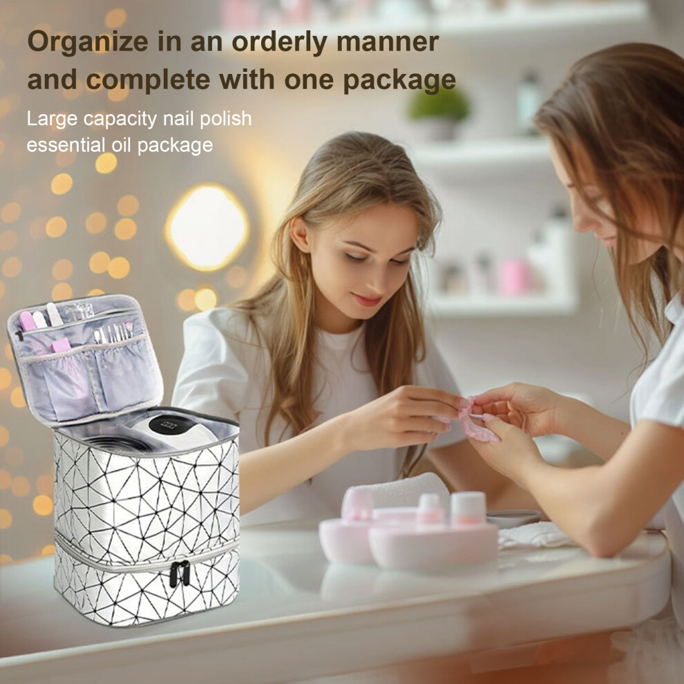 Double-Layer Storage Bag Large Capacity Waterproof PU Makeup
