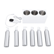 (GB Plug) Massage Oil Heater 6pcs Alu Bottles Constant Temp Spa Warmer