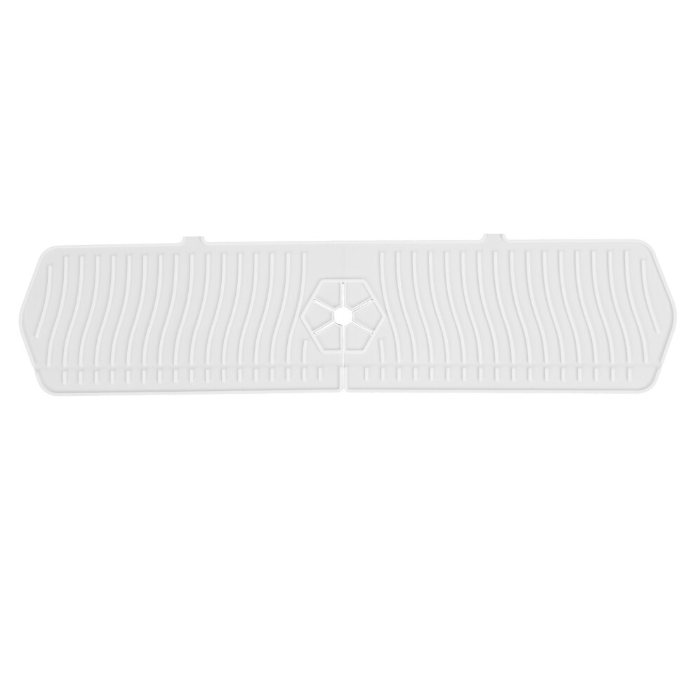 (White) Silicone Sink Splash Guard 61X14.8cm Gray 461605291499