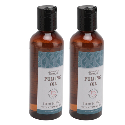 2pcs Coconut Pulling Oil with Tongue Scraper Fresh Breath 1