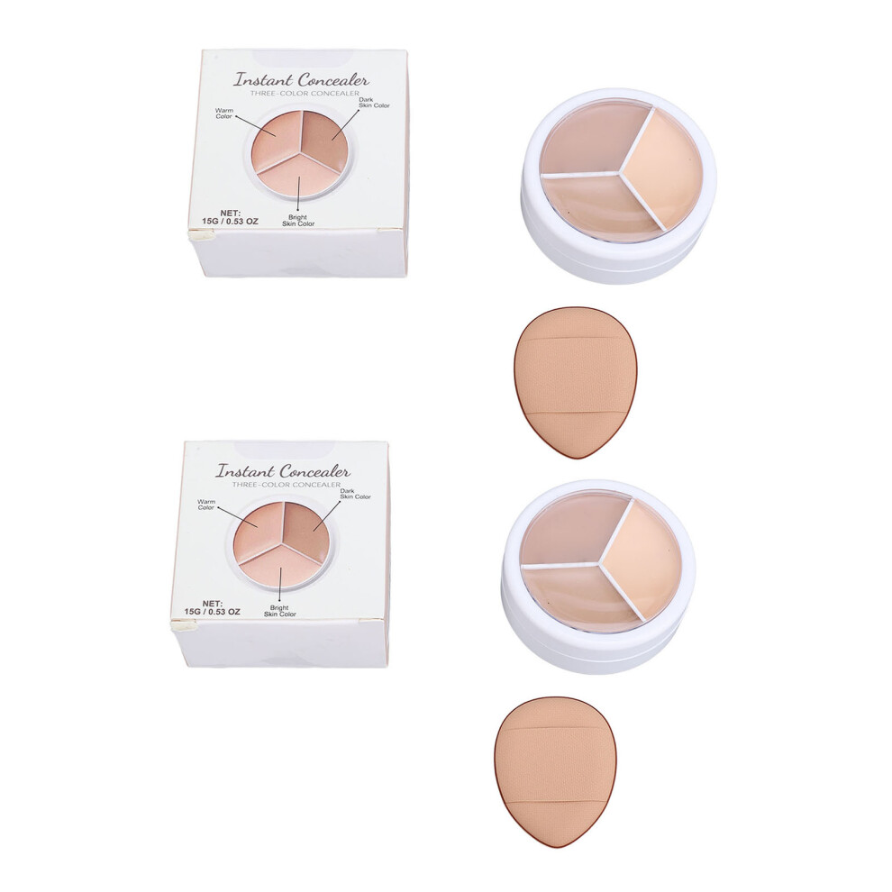 2pcs 3 Colors Correcting Concealer 15g Full Coverage