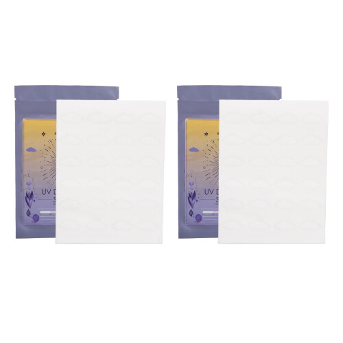 (Cloud Shaped) 2x UV Stickers 24pc Sun Detection Kids Adults