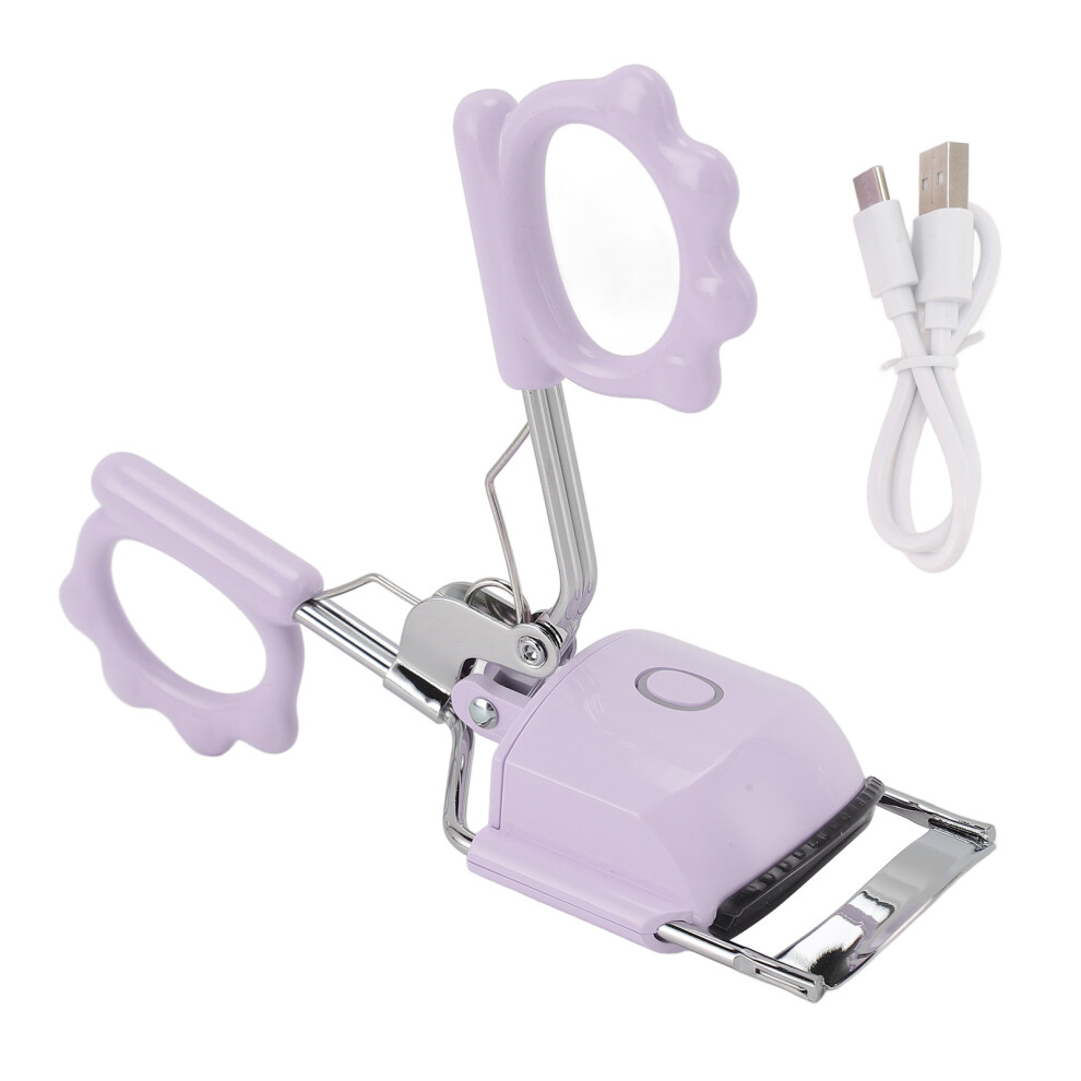 Purple (Neutral English Packaging ) Heated Eyelash Curler Rechargeable Type C 2 Modes Anti Burn Portable