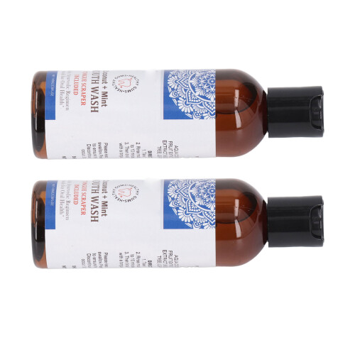 2 Set Collutorio Olio di Cocco e Raschietta Lingua 100ml 2