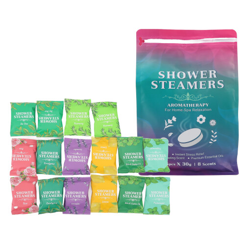 16 Aromatherapie-Duschdampfer 8 Düfte gegen Stress