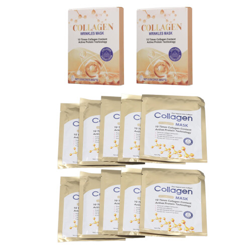 10 Sheets Anti Aging Collagen Face Mask Deep Hydration Elasticity