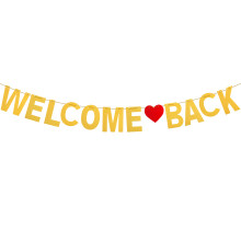 Glitter Gold Welcome Back Banner For Party