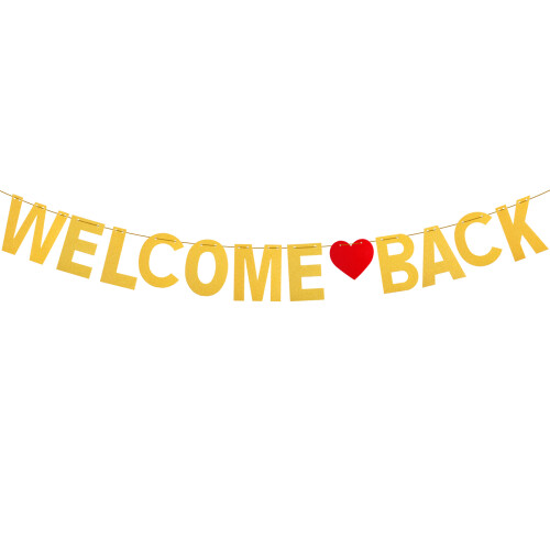 Glitter Gold Welcome Back Banner For Party