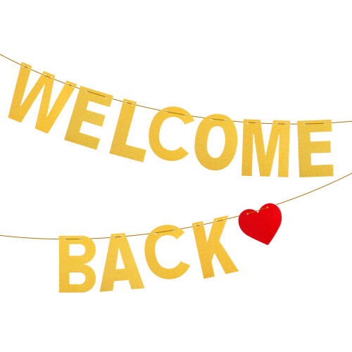 Glitter Gold Welcome Back Banner For Party 2