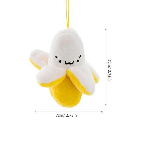 3St Plush Bananformade Väskor Hängande Leksak För (Gul) 1